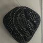 Filgree Nuggets Black Spinel Pave Silver Beads