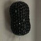 Nuggets Black Spinel Pave Silver Beads