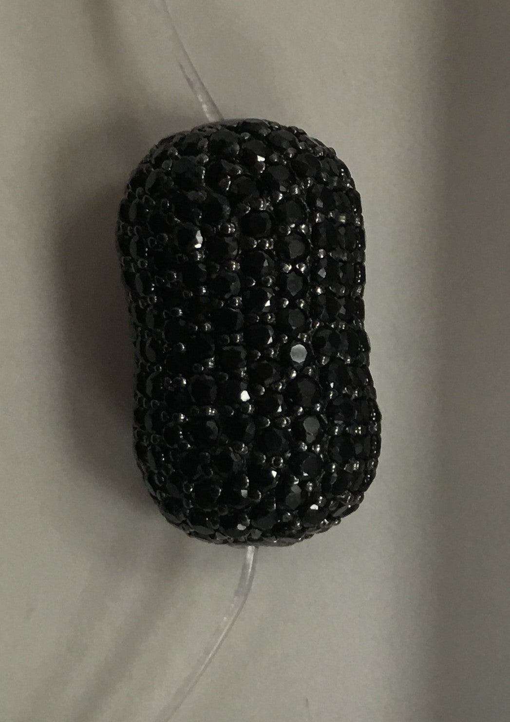 Nuggets Black Spinel Pave Silver Beads