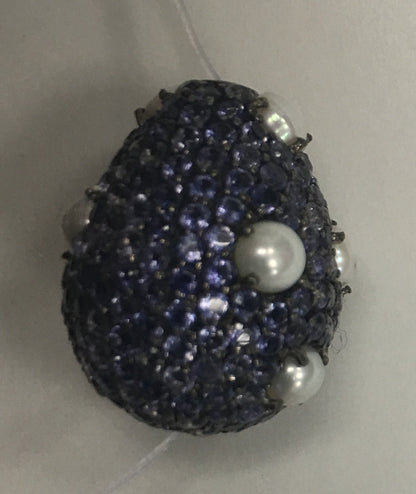SILVER GEMSTONE PAVE BEADS
