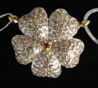 14k Solid Gold Flower Shape Diamond Pendants. Genuine handmade pave diamond Pendant. Approx Size 0.80 "(20 mm)