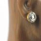 Diamond Silver Earring studs .925 Oxidized Sterling Silver Diamond Earring studs, Genuine handmade pave diamond Earring studs Size (12 MM )