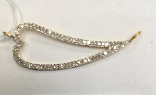 14k Solid Gold Open Leaf Shape Diamond Pendants