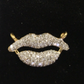 14k Solid Gold Lips Shape Diamond Pendant