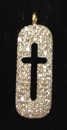 14K Solid Gold Cross Diamond Pendants