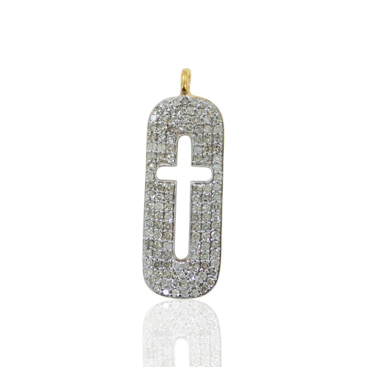 14K Solid Gold Cross Diamond Pendants