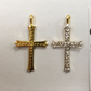 14K Solid Gold Cross Diamond Pendants
