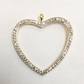 14K Solid Gold Open Heart Shape Diamond Pendant