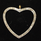 14K Solid Gold Open Heart Shape Diamond Pendant