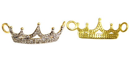 14k Solid Gold Crown Shape Diamond Pendants
