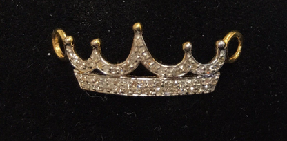 14k Solid Gold Crown Shape Diamond Pendants