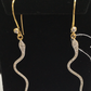 14k Solid Gold Snake Diamond Earrings