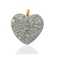 14K Solid Gold Heart Shape Diamond Pendant Approx Size 0.56 "(12 x 14 mm)