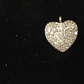 14K Solid Gold Heart Shape Diamond Pendant Approx Size 0.56 "(12 x 14 mm)