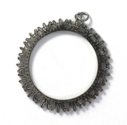 Round Shape Baguette Diamond Pendant