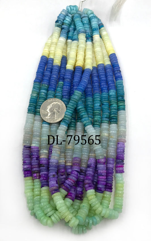 Opal Beads Smooth Heshi, Tyre, Donut, Dyed Colours