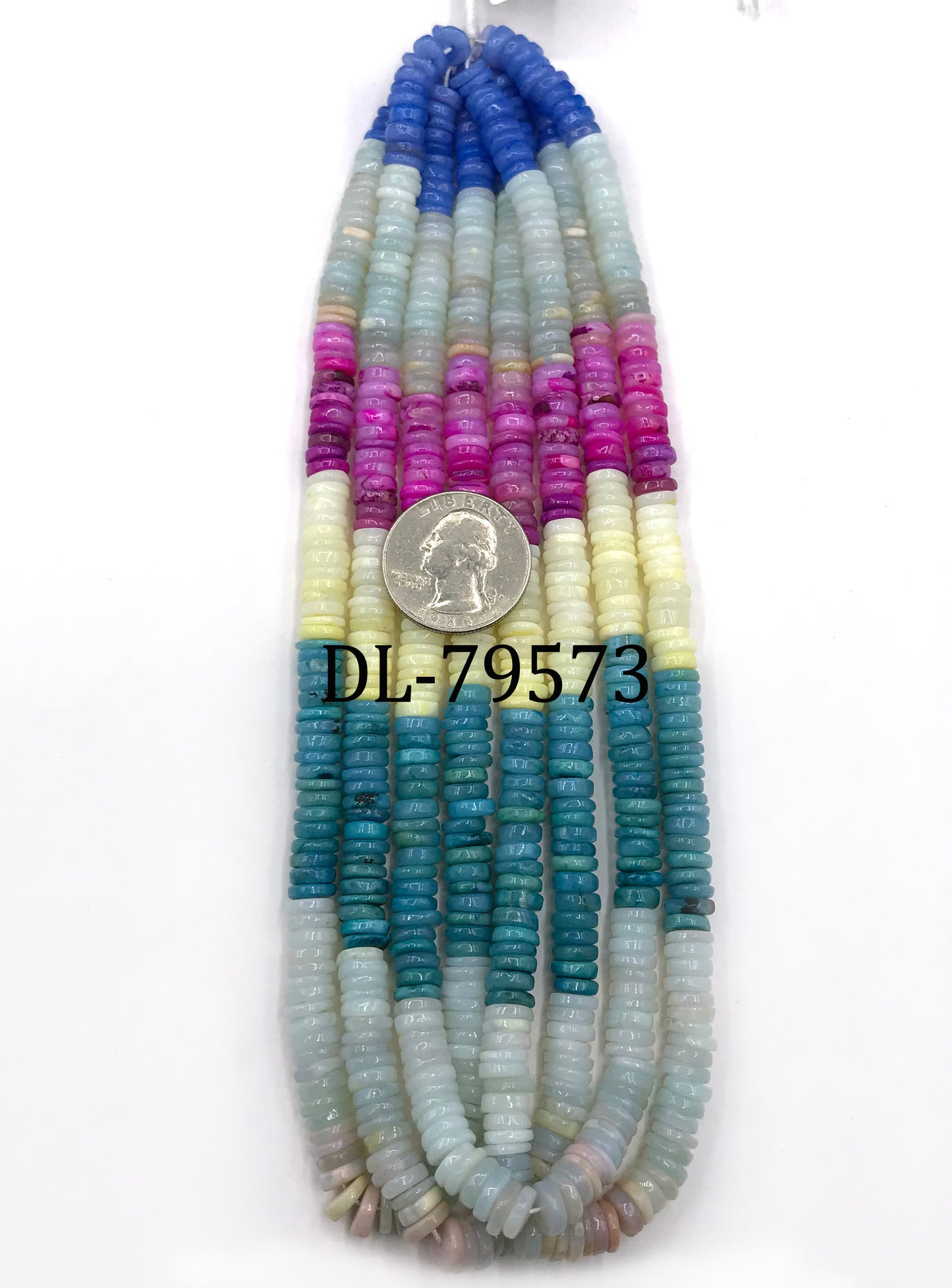 Opal Beads Smooth Heshi, Tyre, Donut, Dyed Colours