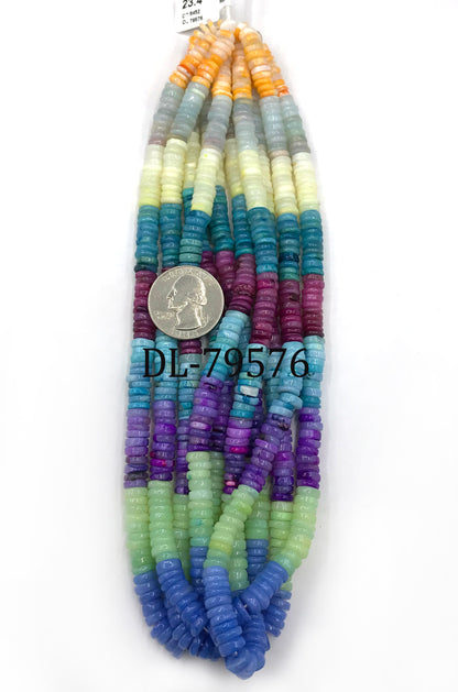 Opal Beads Smooth Heshi, Tyre, Donut, Dyed Colours