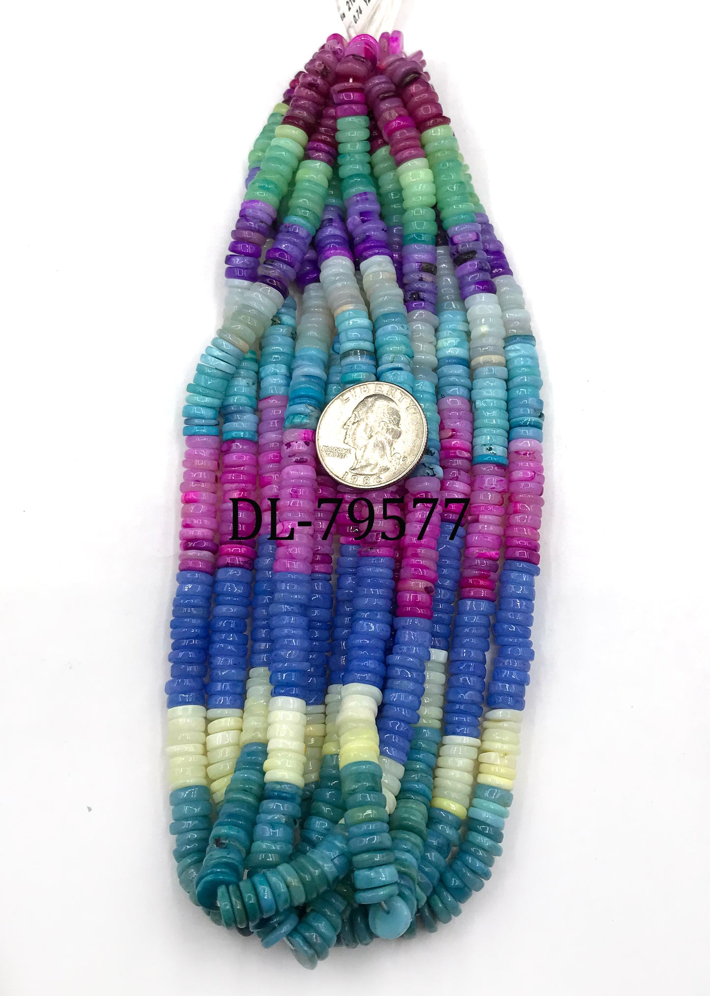 Opal Beads Smooth Heshi, Tyre, Donut, Dyed Colours