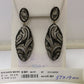 Diamond and Silver Black Rhodium Finish Earrings