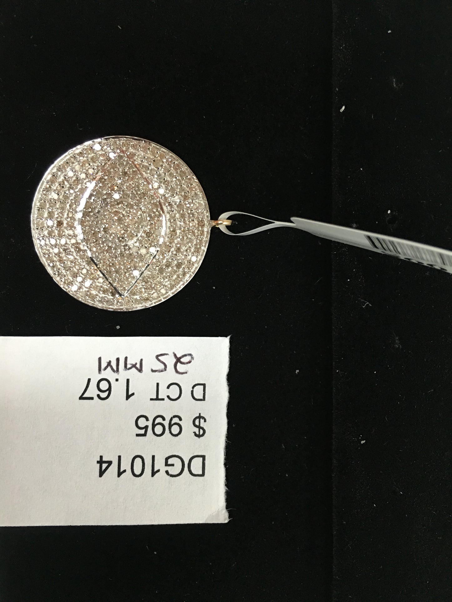 14K Solid Gold Eye Diamond Pendants