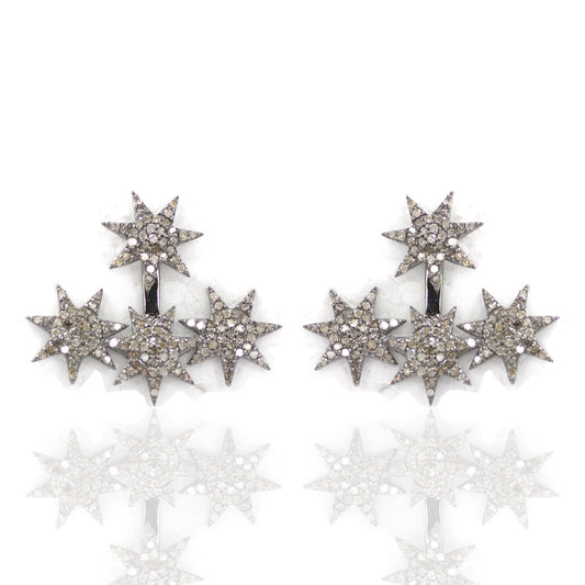 STAR DIAMOND SILVER EARRINGS