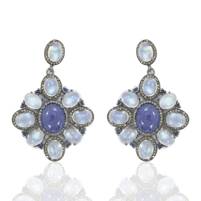 Opal Embedded Diamond Earring