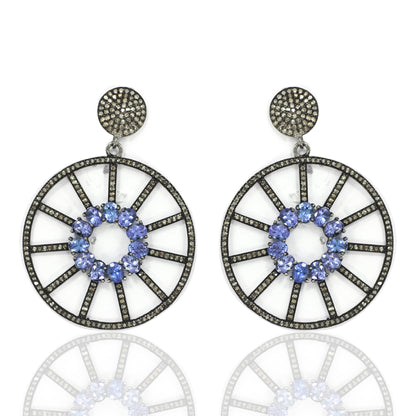 Gemstones Embedded Diamond Earring