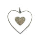 Enamel Heart Shape Diamond Pendant .925 Oxidized Sterling Silver Diamond Pendant, Genuine handmade pave diamond Charm Size 55 MM