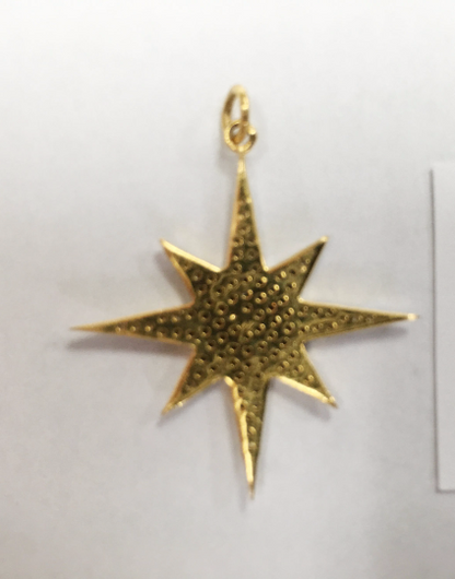 14k SolidGold Star Diamond Pendants
