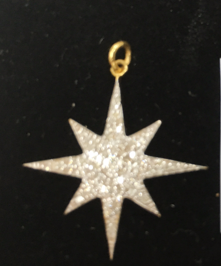 14k SolidGold Star Diamond Pendants. Genuine handmade pave diamond Pendant. Approx Size 1.20 "(27 x 30 mm)