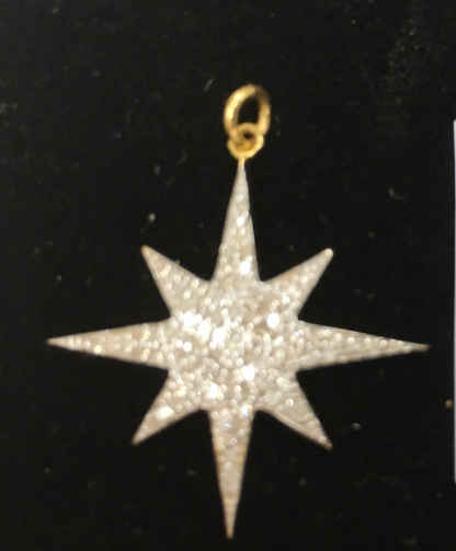 14k SolidGold Star Diamond Pendants