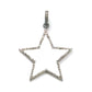 Enamel Star Shape Diamond Pendant .925 Oxidized Sterling Silver Diamond Pendant, Genuine handmade pave diamond Charm Size 30 MM