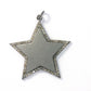 Star Shape Diamond Pendant .925 Oxidized Sterling Diamond Pendant, Genuine handmade pave diamond Pendant.
