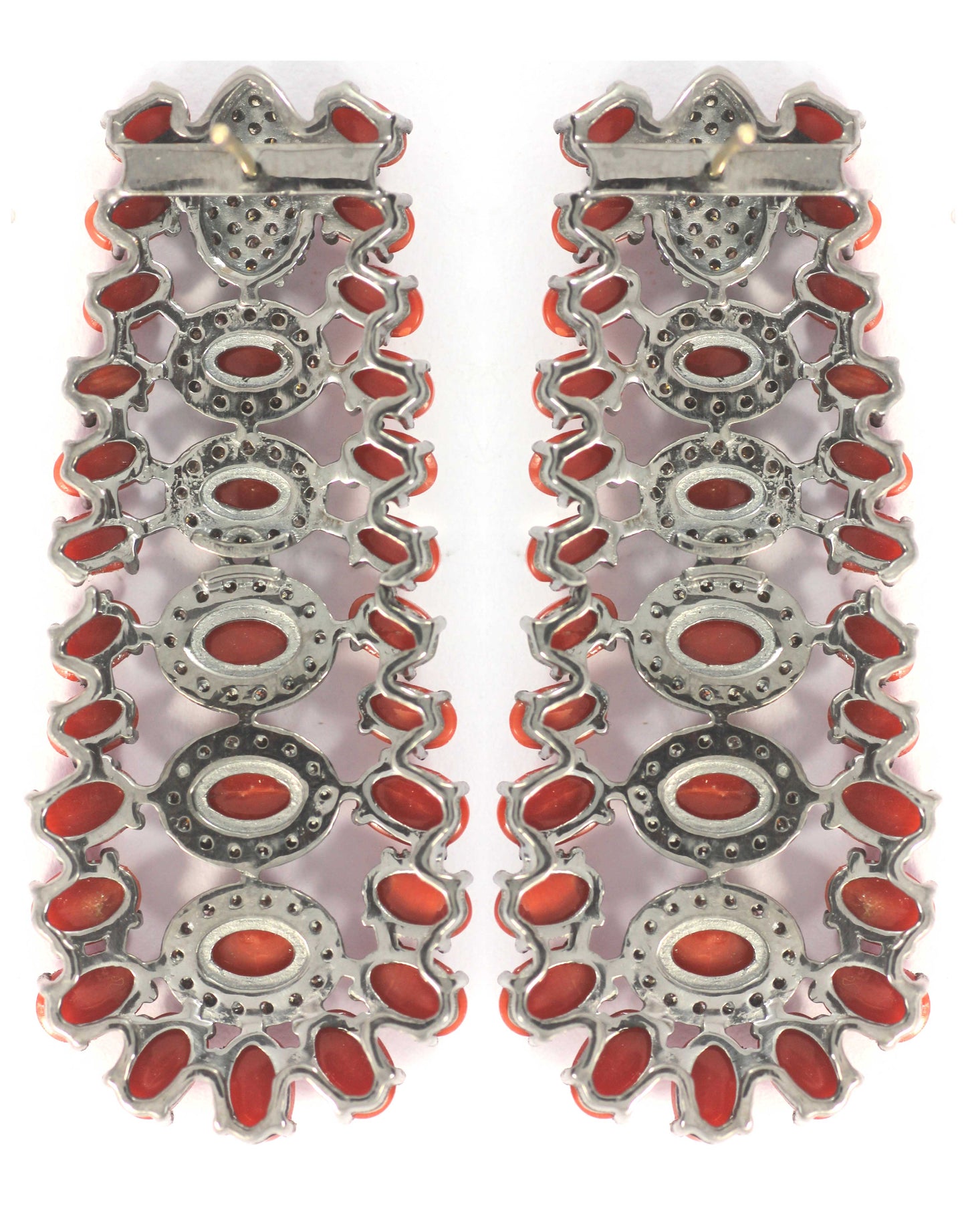 Diamond Silver Earring .925 Oxidized Sterling Silver Diamond Earring, Genuine handmade pave diamond Earring.