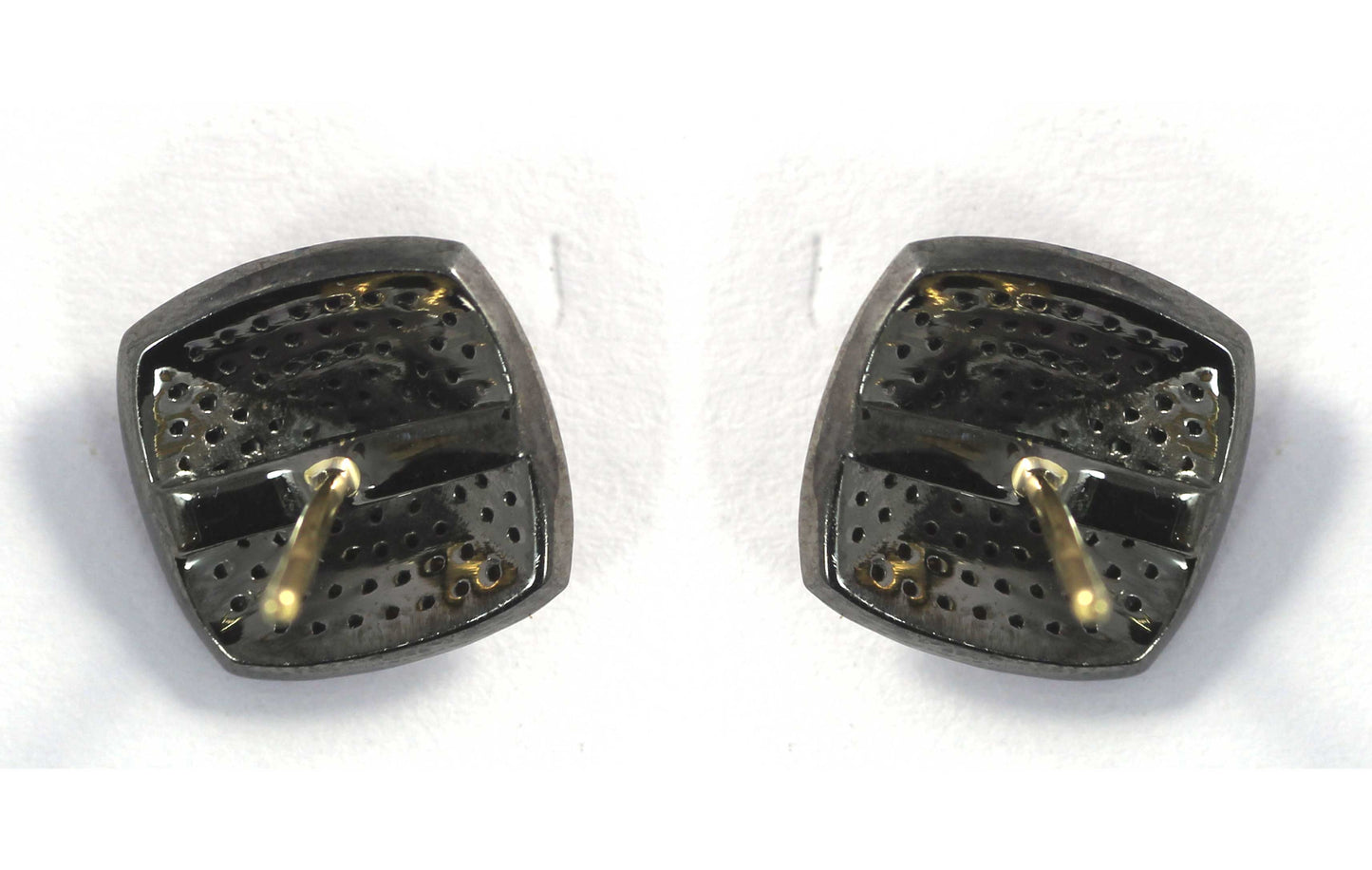 Silver Diamond Stud Earring .925 Oxidized Sterling Silver Diamond Stud Earring, Genuine handmade pave diamond Stud Earring.