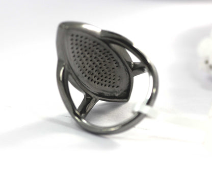 Marquise Shape Silver Pave Diamond Ring .925 Oxidized Sterling Silver Diamond Ring, Genuine handmade pave diamond Ring.