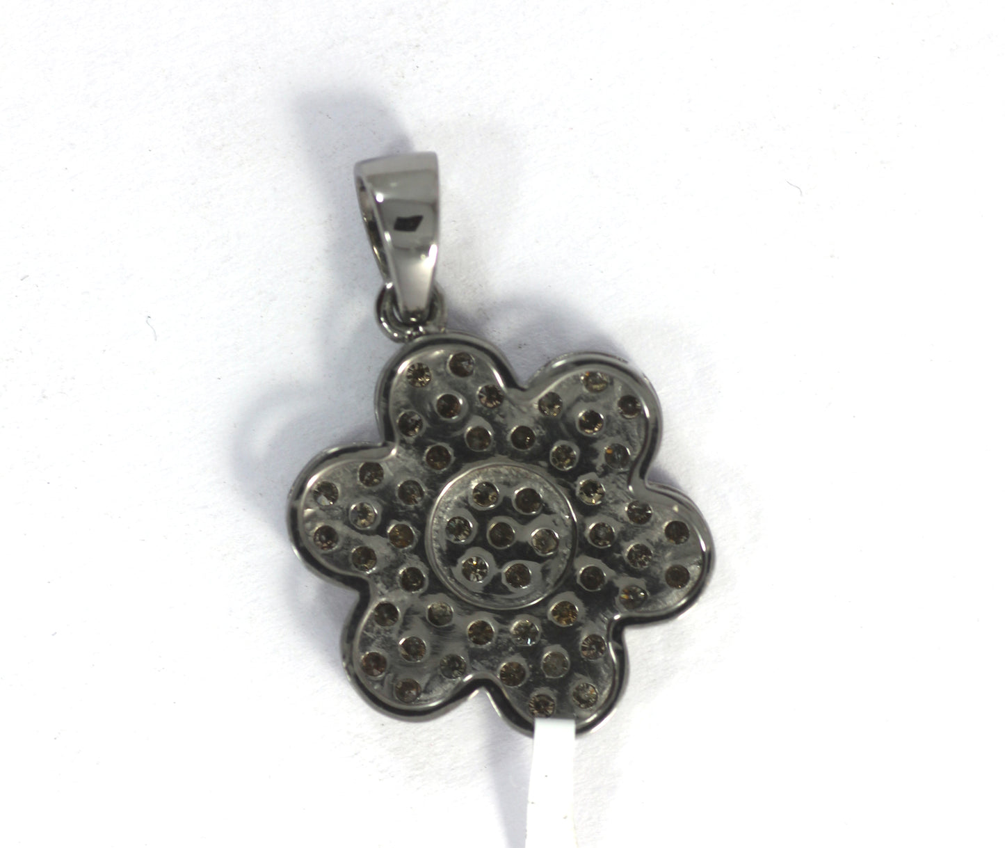 Flower Shape Diamond Pendant Charms Approx 19 x 17 mm