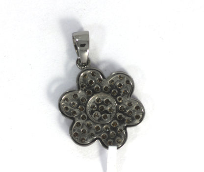 Flower Shape Diamond Pendant Charms Approx 19 x 17 mm