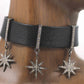 Star Leather Choker Necklaces With Pave Diamond. 925 Oxidized Sterling Silver Diamond necklaces, Genuine handmade pave diamond necklaces.