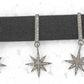 Star Leather Choker Necklaces With Pave Diamond. 925 Oxidized Sterling Silver Diamond necklaces, Genuine handmade pave diamond necklaces.