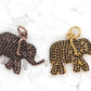Elephant Black Spinal Charm, Pave Black Spinal ,Approx 1.04''( 26 x 16 mm) Oxidized ,Black Spinel