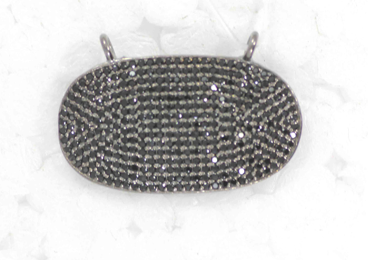 Oval Disc Black Spinel Charm