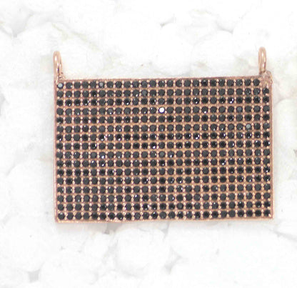 Rectangle Shape Black Spinel Charm,