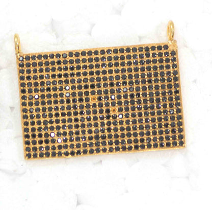 Rectangle Shape Black Spinel Charm,