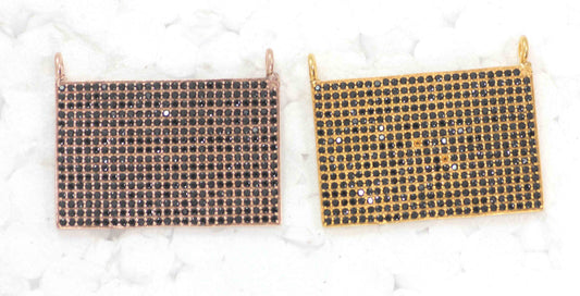 Rectangle Shape Black Spinel Charm,