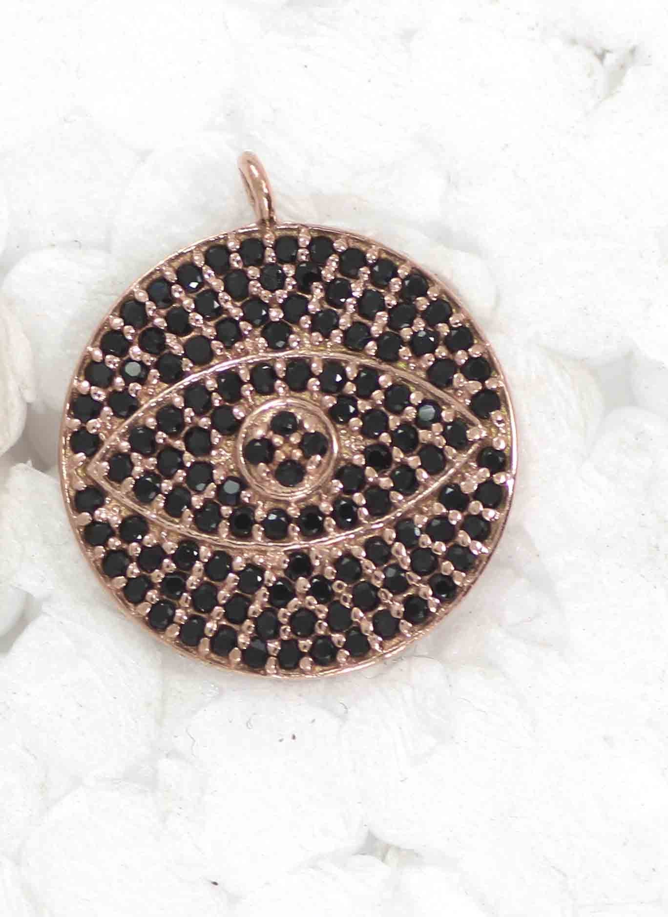 Evil Eye Black Spinel Charm