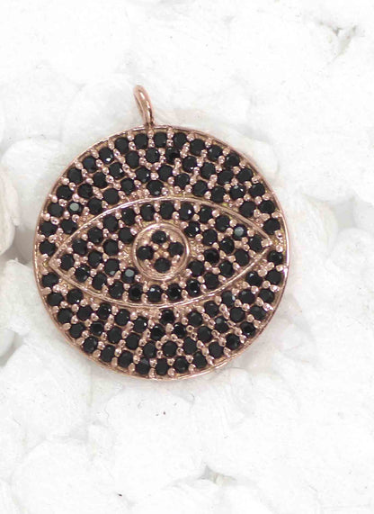 Evil Eye Black Spinel Charm