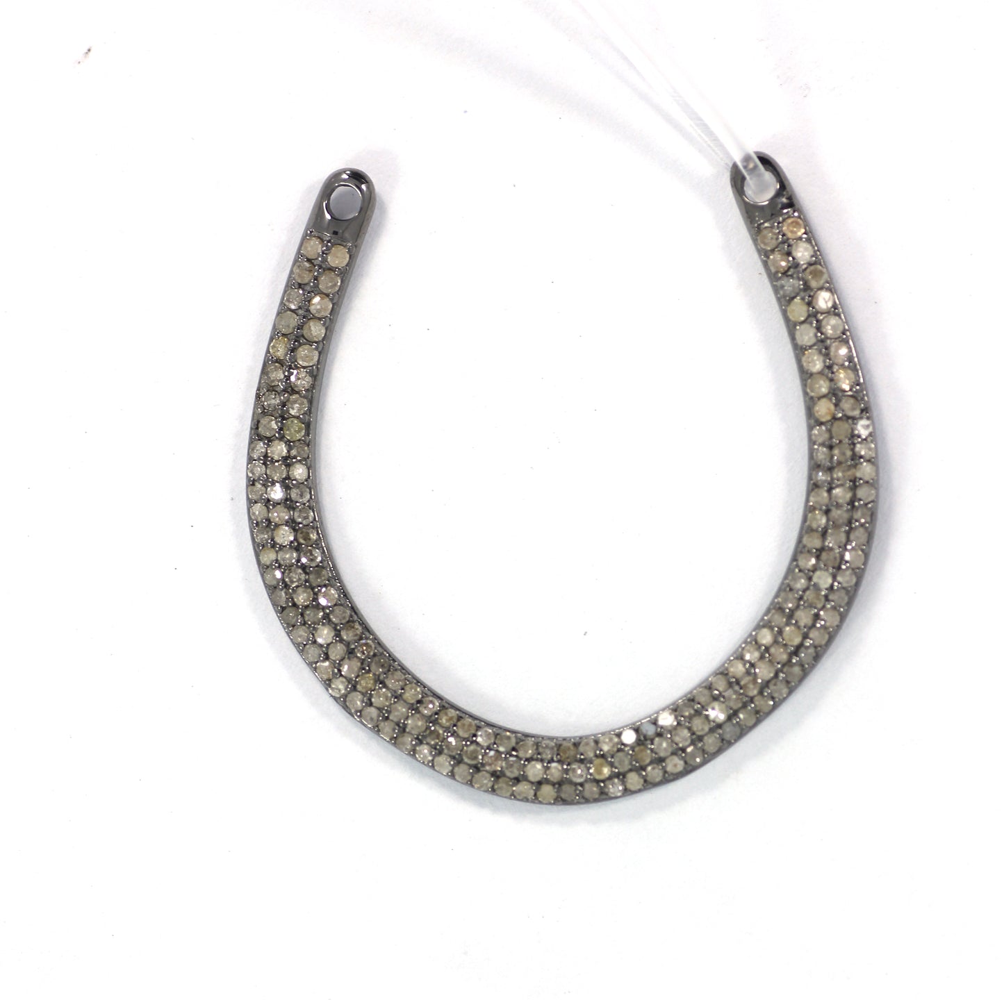 Silver Pave Diamond Pendant .925 Oxidized Sterling Silver Diamond Pendant, Genuine handmade pave diamond Pendant Size 40 MM