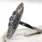 Pave Diamond Ring .925 Oxidized Sterling Silver Diamond Ring, Genuine handmade pave diamond Ring Size Approx 1.16"(29 MM)